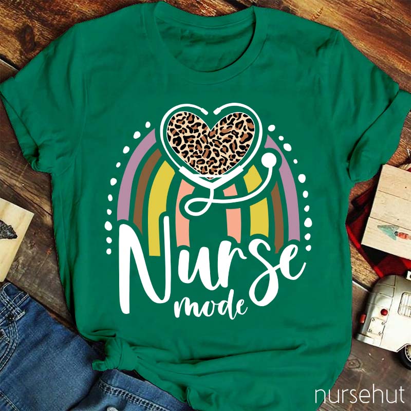 Nurse Mode Hearts And Rainbows Nurse T-Shirt