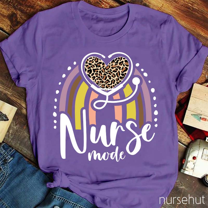 Nurse Mode Hearts And Rainbows Nurse T-Shirt