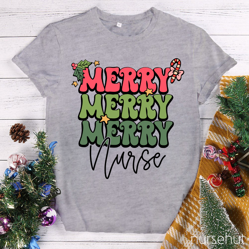 Merry Nurse Jolly Vibes Nurse T-shirt