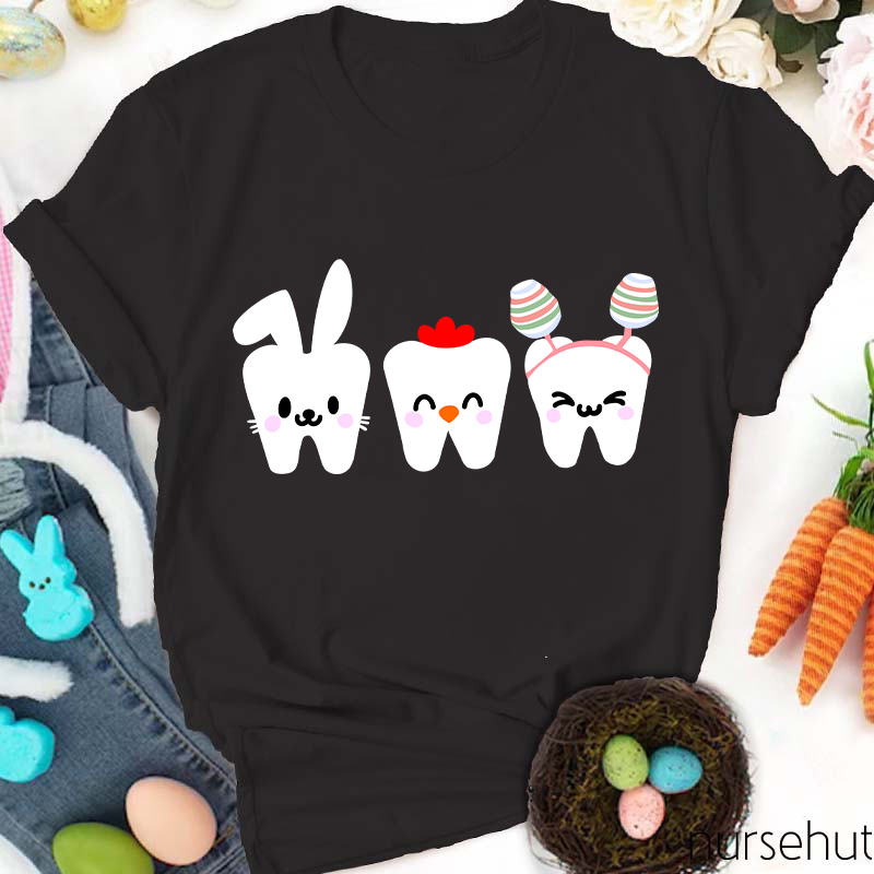 Tooth Bunny Chick Easter Nurse T-Shirt