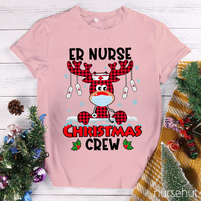 ER Christmas Nurse Crew Reindeer T-Shirt