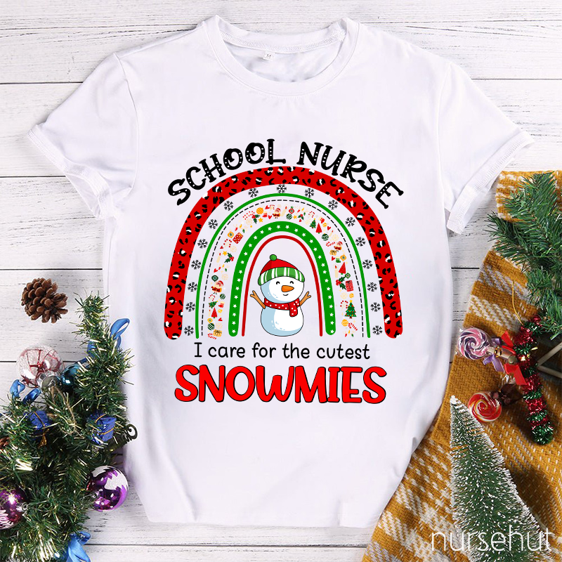 School Nurse I Care For The Cutest Snowmies Nurse T-Shirt