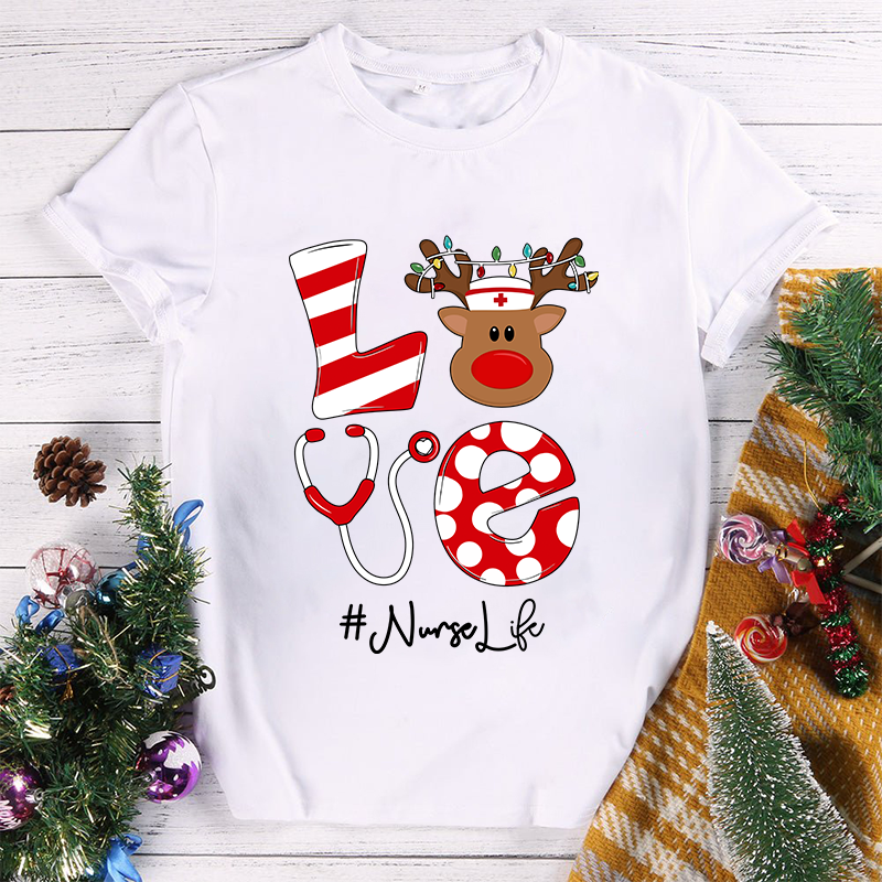 Just Love Christmas Nurse Life T-Shirt