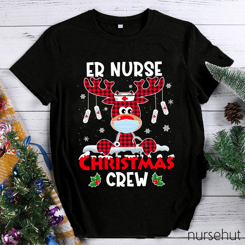 ER Christmas Nurse Crew Reindeer T-Shirt