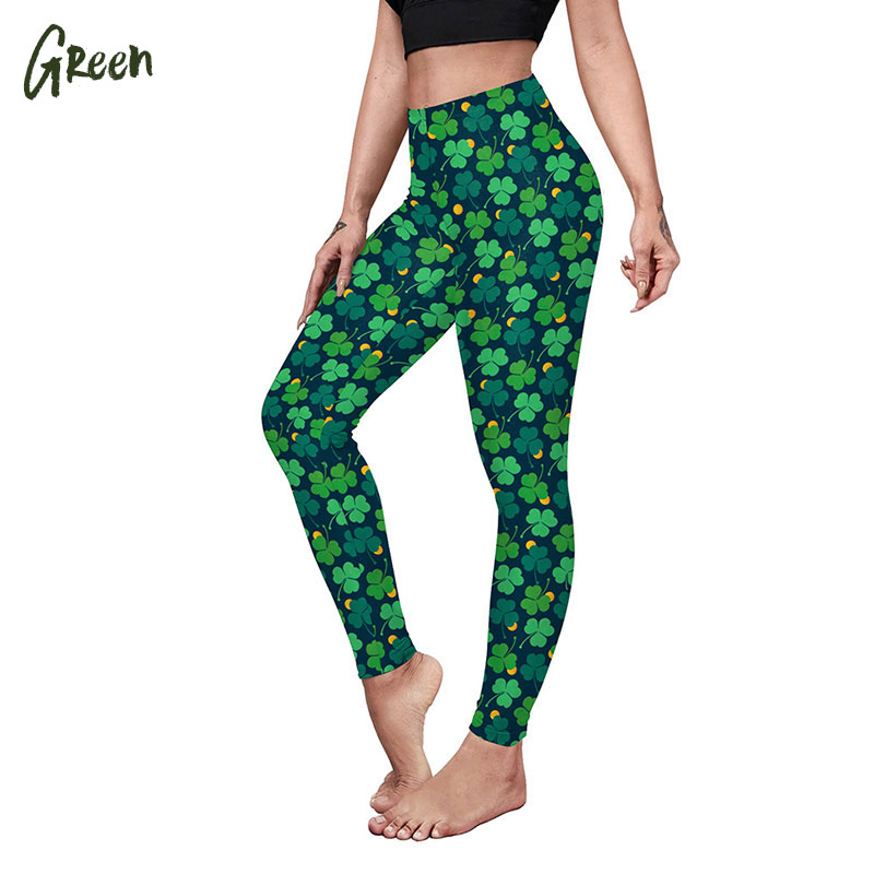Irish St. Patrick's Day Print Ladies Yoga Pants Butt Lift Outerwear T