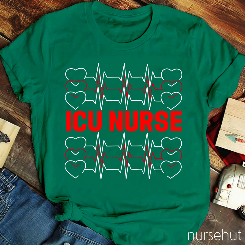 Heart Popping ICU Nurse T-Shirt
