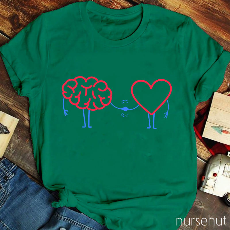 Brain Heart Love Nurse T-Shirt