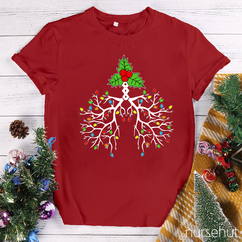 Christmas Vibes Lungs Nurse T-Shirt