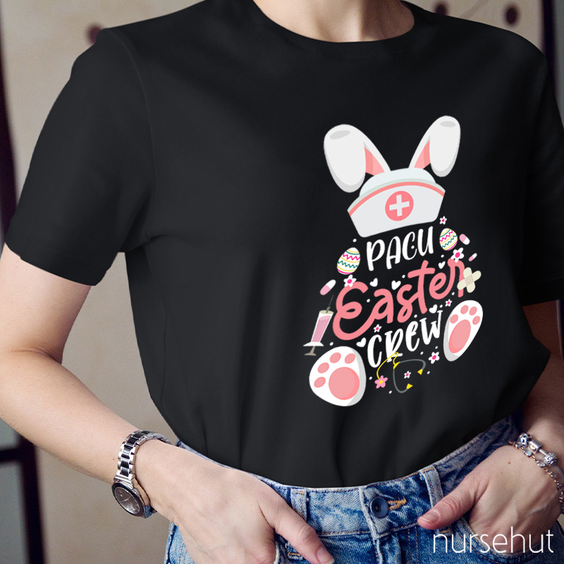 Personalized Nurse Bunny Easter Crew Nurse T-Shirt