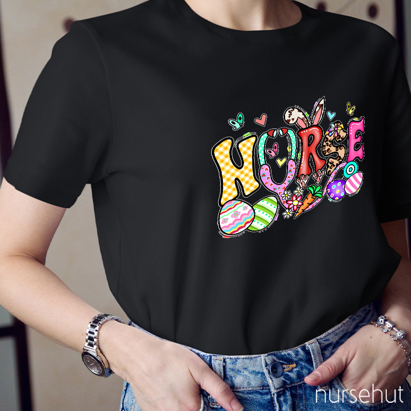 Easter Nurse Bunny Ears Eggs Carrot Nurse T-Shirt
