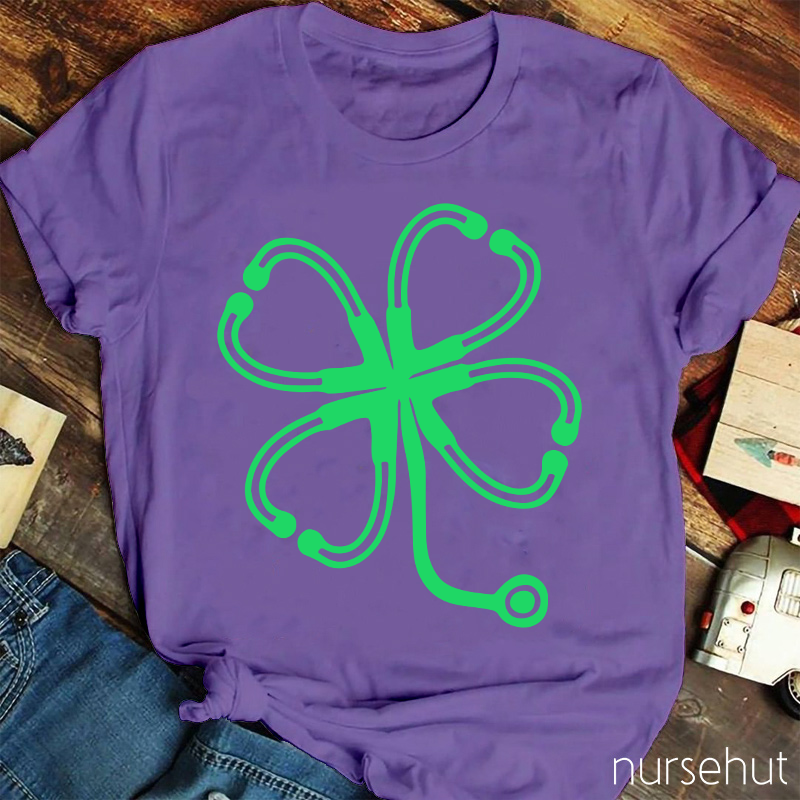 Clover Stethoscope Nurse T-Shirt