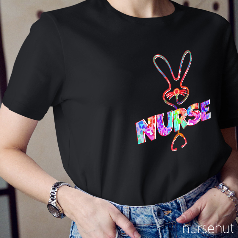 Bunny Nurse Hoppy Vibes Nurse T-Shirt