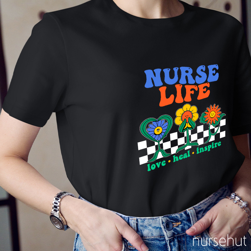 Nurse Life Love Heal Inspire Nurse T-Shirt