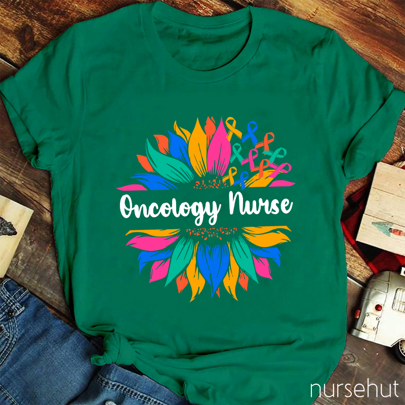 Personalized Colored Sunflower Nurse T-Shirt
