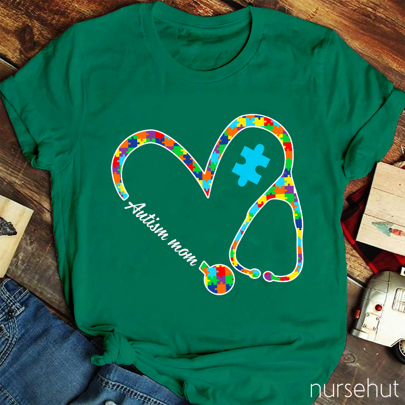 Color Puzzle Stethoscope Nurse T-Shirt