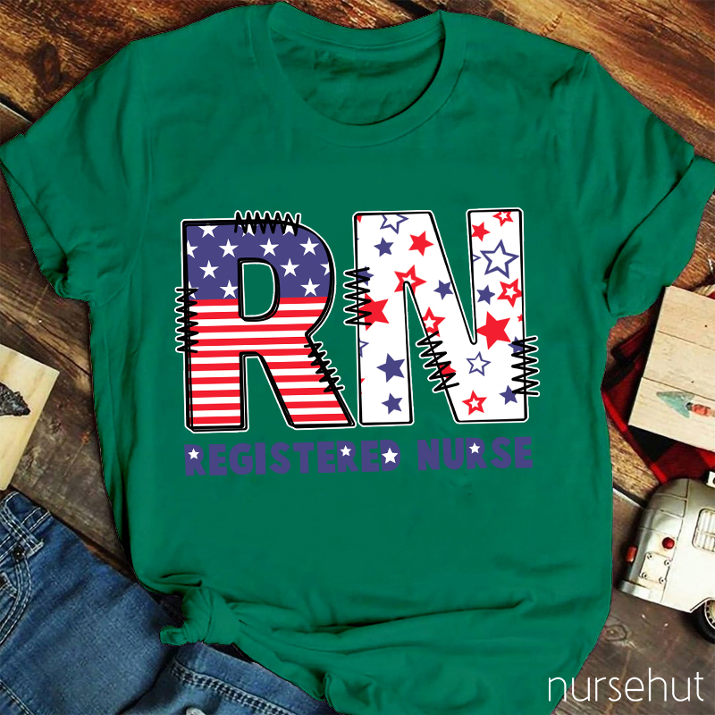 Personalized Flat RN Nurse T-Shirt