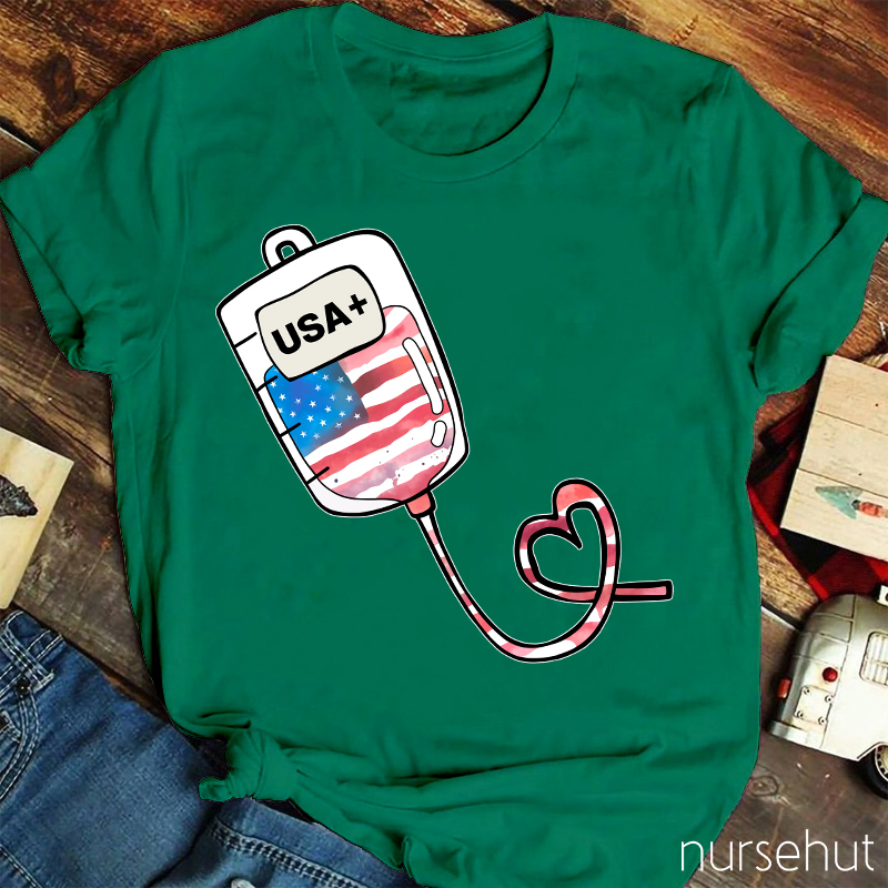 National Flag Infusion Nurse T-Shirt