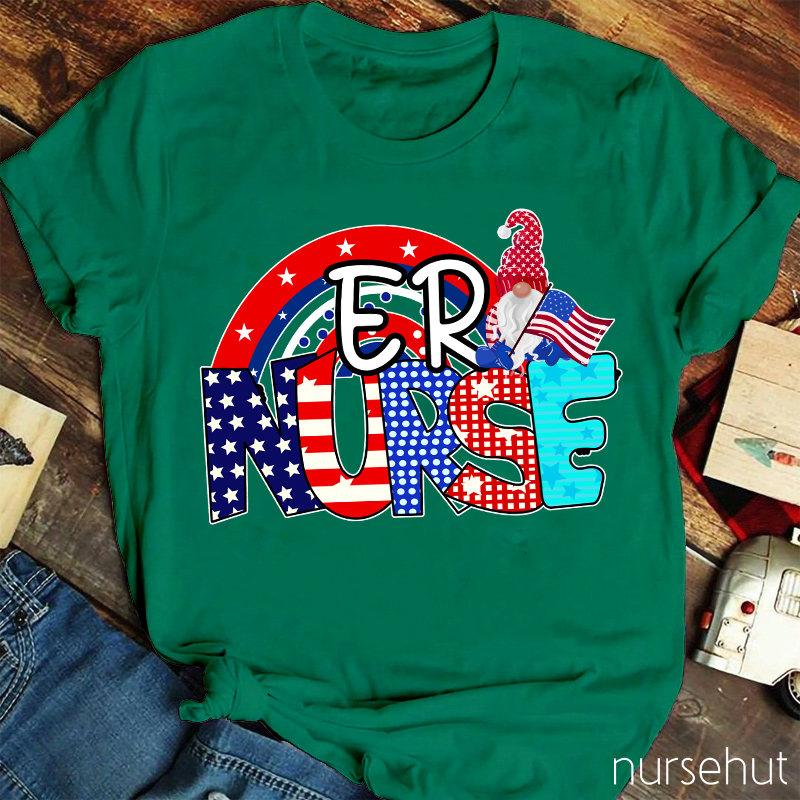 Personalized Department Independence Day ER Nurse T-Shirt