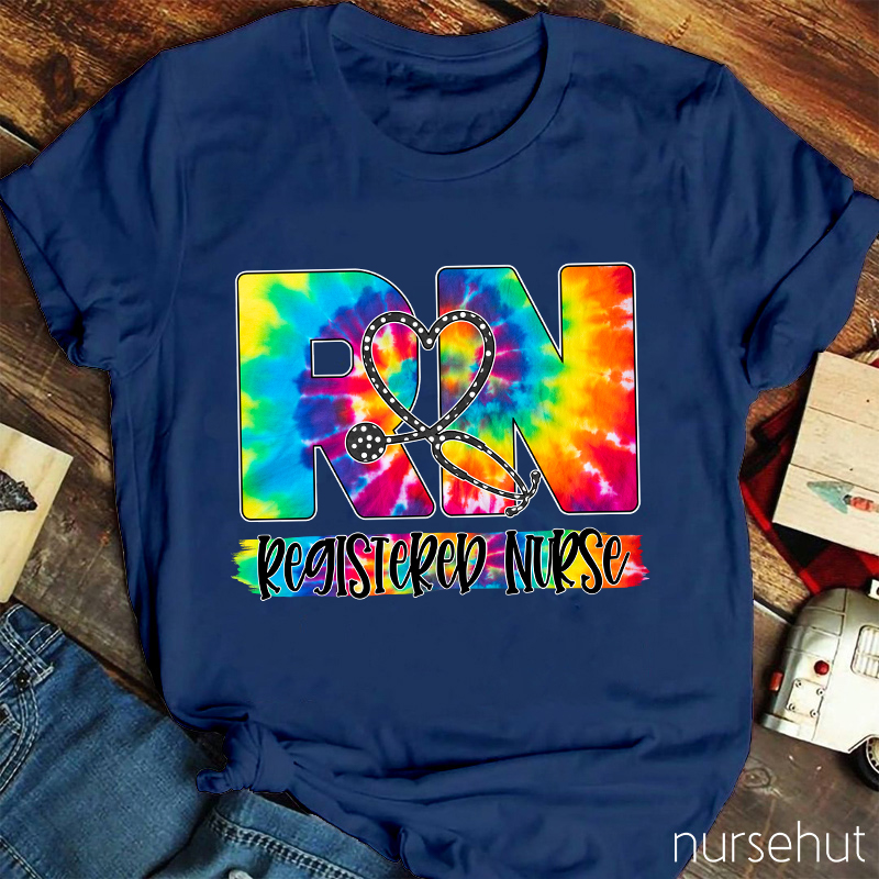 RN Nurse Tie Dye Nurse T-Shirt