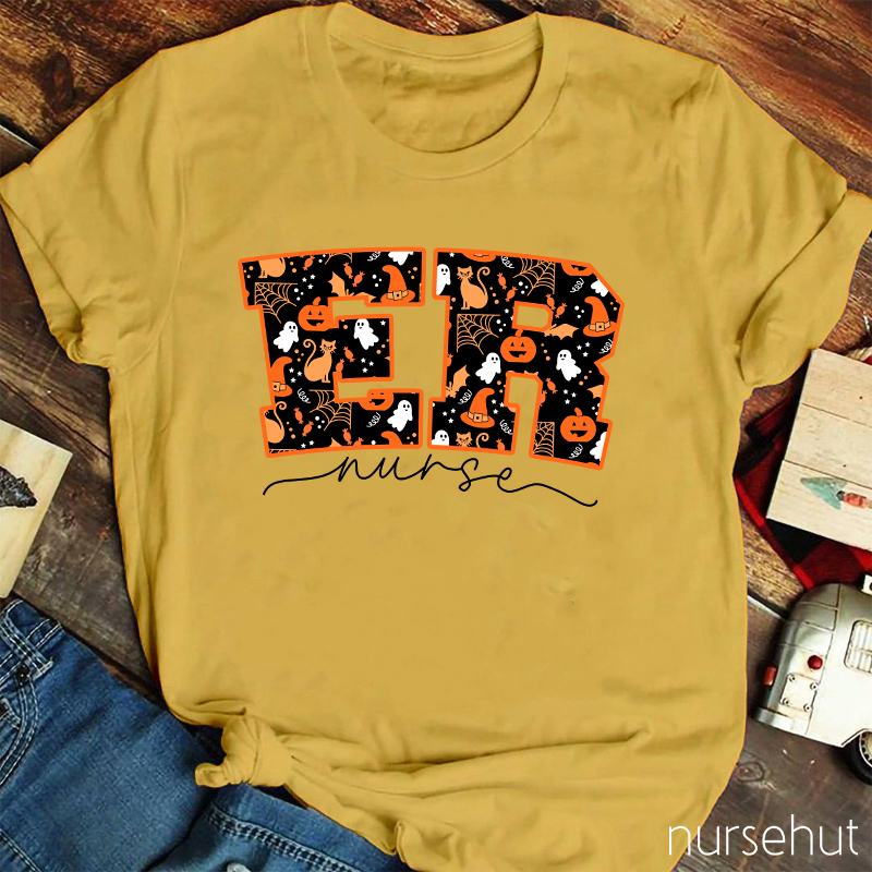 Personalized Happy Halloween Nurse T-Shirt