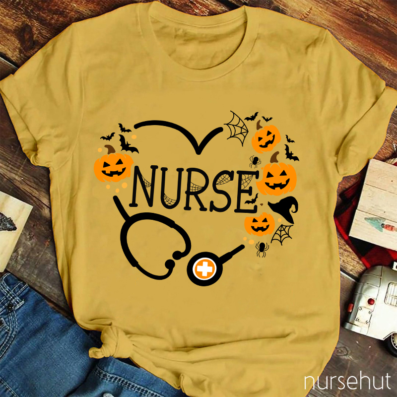 Pumpkin Stethoscope Nurse T-Shirt