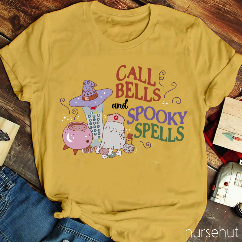 Call Bell And Spooky Spells Nurse T-Shirt