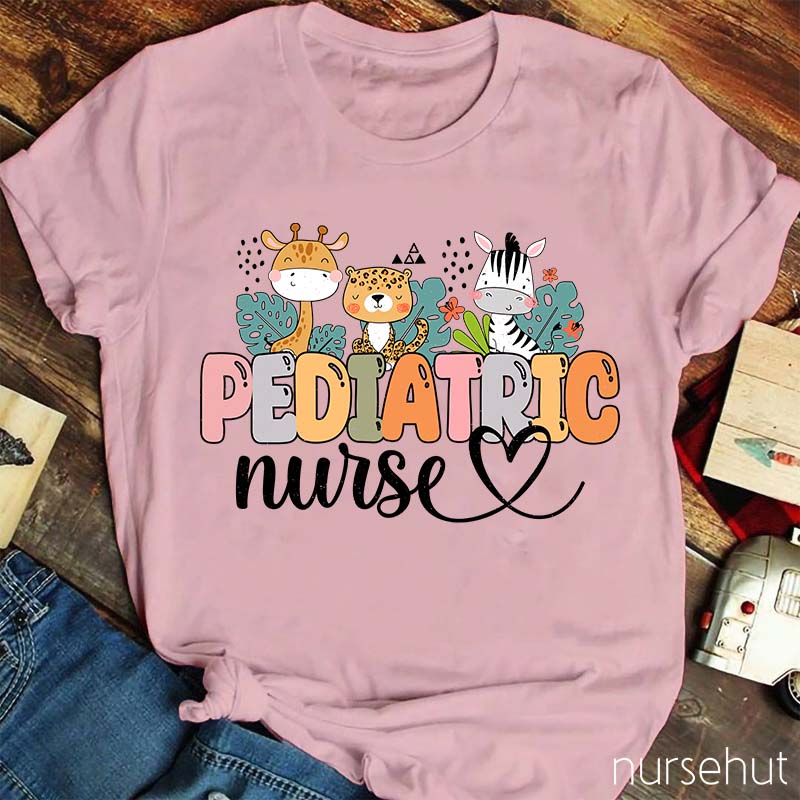 Pediatric Cute Animal Nurse T-Shirt