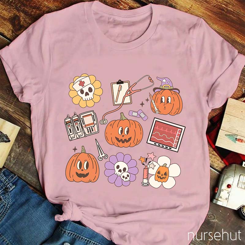 Halloween Pumpkins Nurse Life Nurse T-Shirt