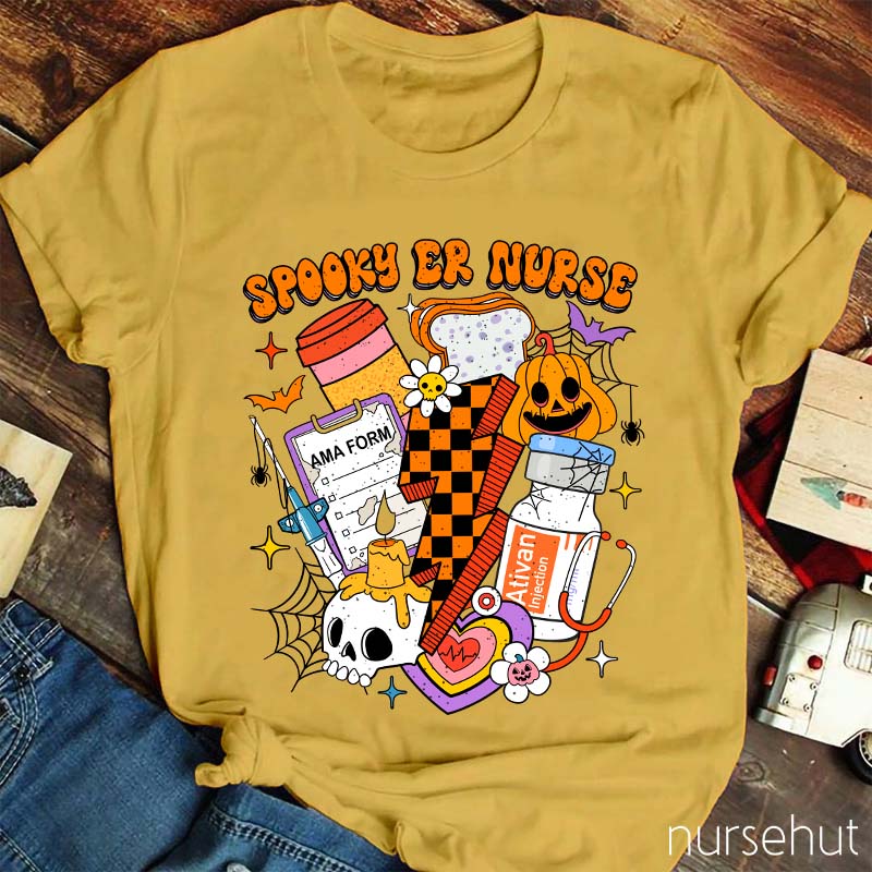 Spooky Halloween Emergency Nurse Nurse T-Shirt