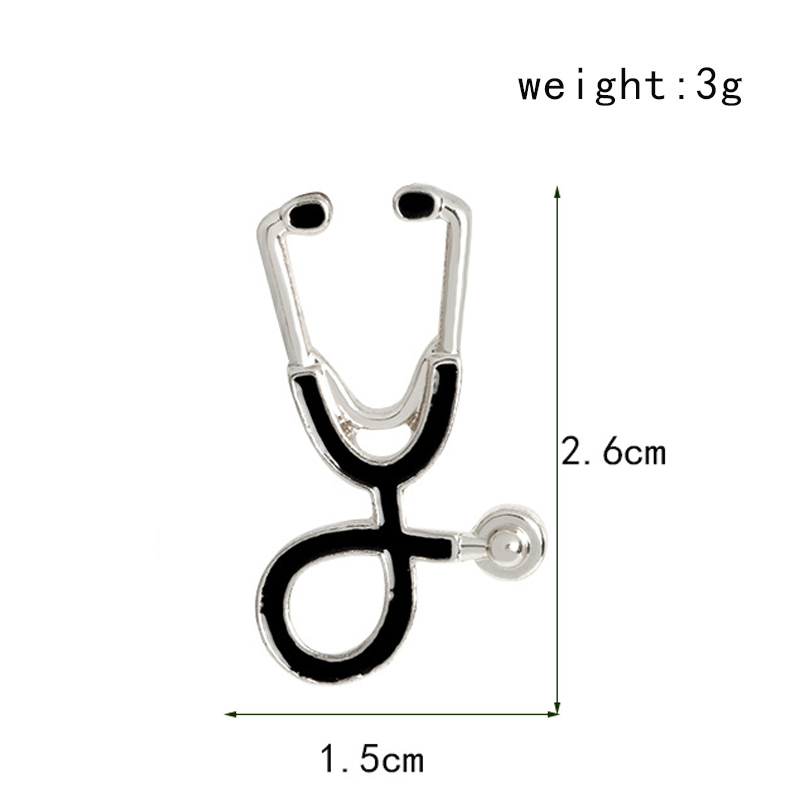 Silvery Stethoscope Pin Set