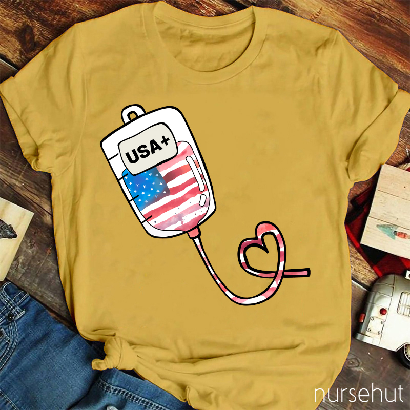 National Flag Infusion Nurse T-Shirt