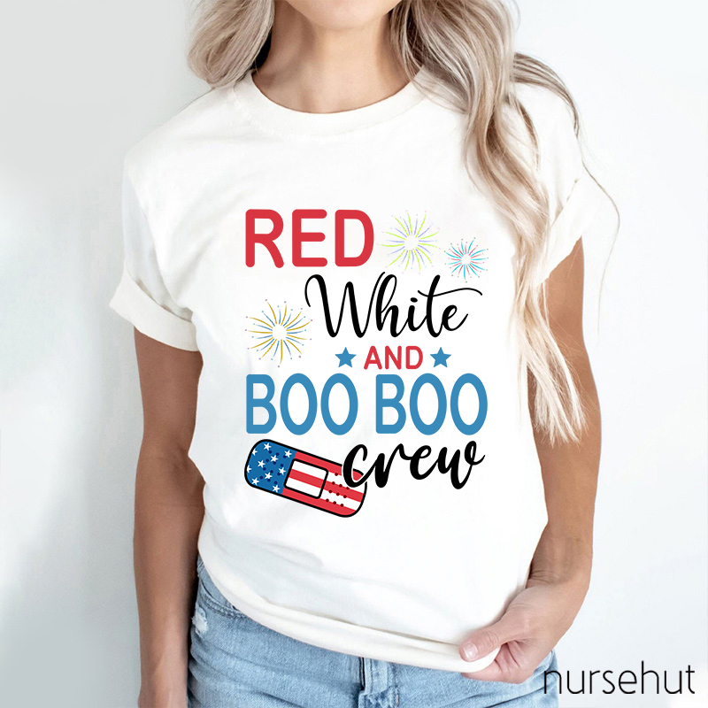 Independence Day Red White And Boo Boo Nurse T-Shirt