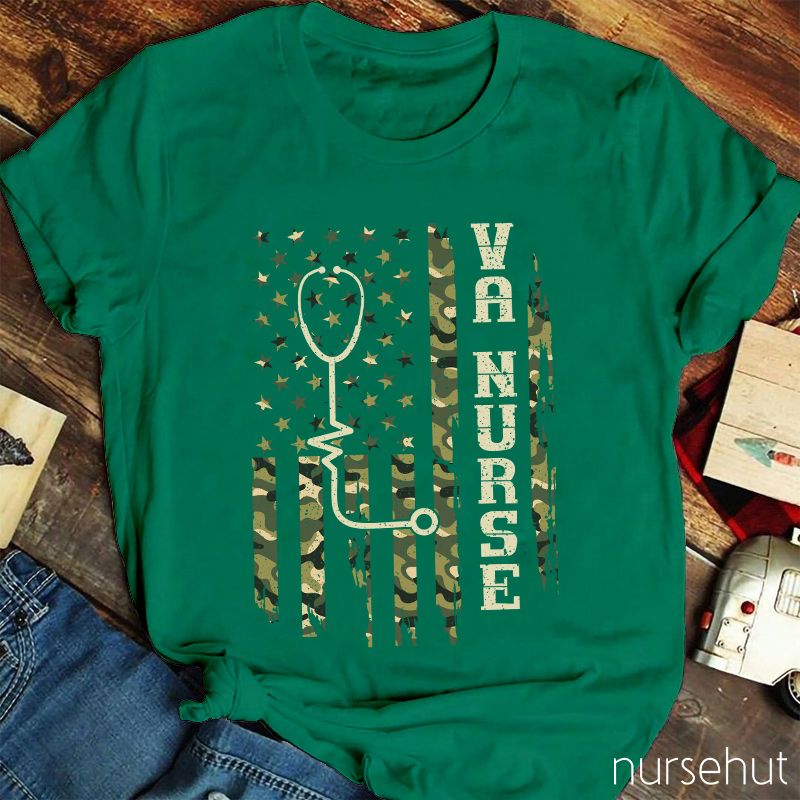 Camouflage Flag VA Nurse T-Shirt