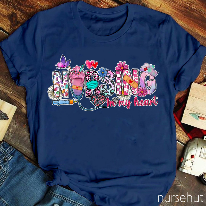 Nurse On My Heart Nurse T-Shirt