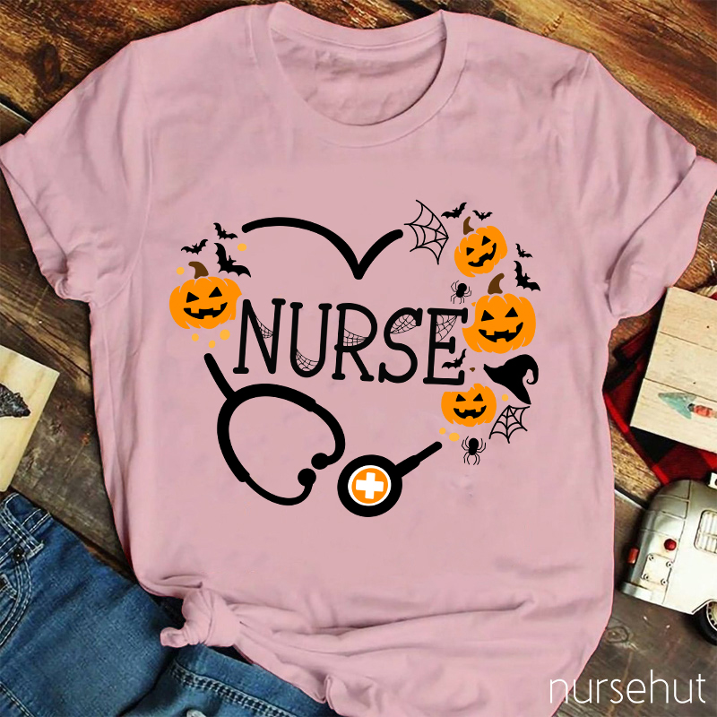 Pumpkin Stethoscope Nurse T-Shirt