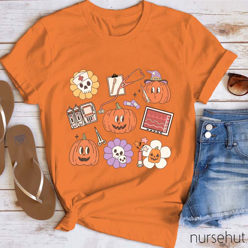 Halloween Pumpkins Nurse Life Nurse T-Shirt