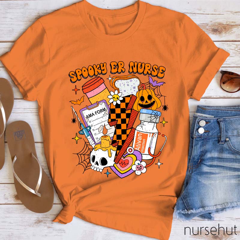 Spooky Halloween Emergency Nurse Nurse T-Shirt