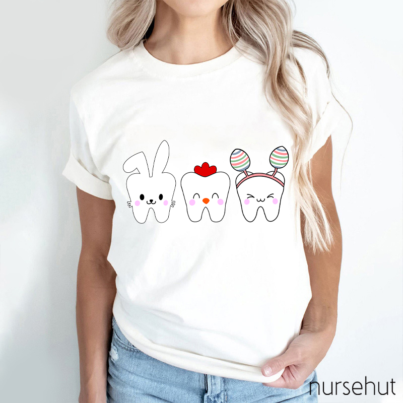 Tooth Bunny Chick Easter Nurse T-Shirt