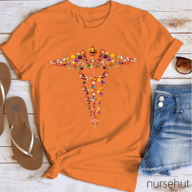 Halloween Rod of Asclepius Nurse T-Shirt