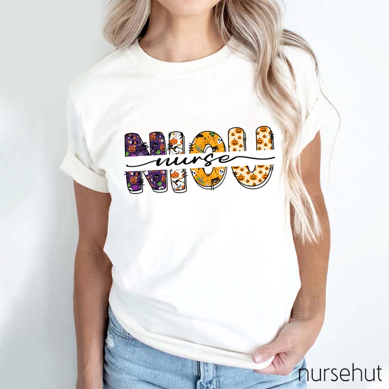 Personalized Happy Halloween Nurse T-Shirt