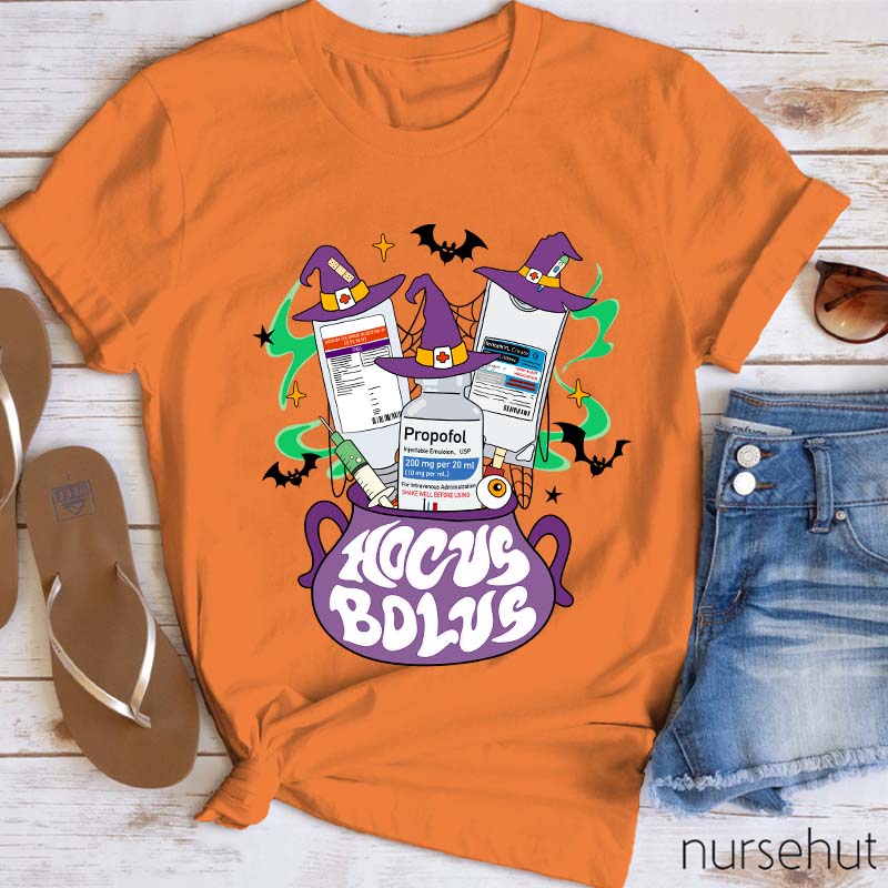Hocus Bolus Halloween Pharmacist Nurse T-Shirt
