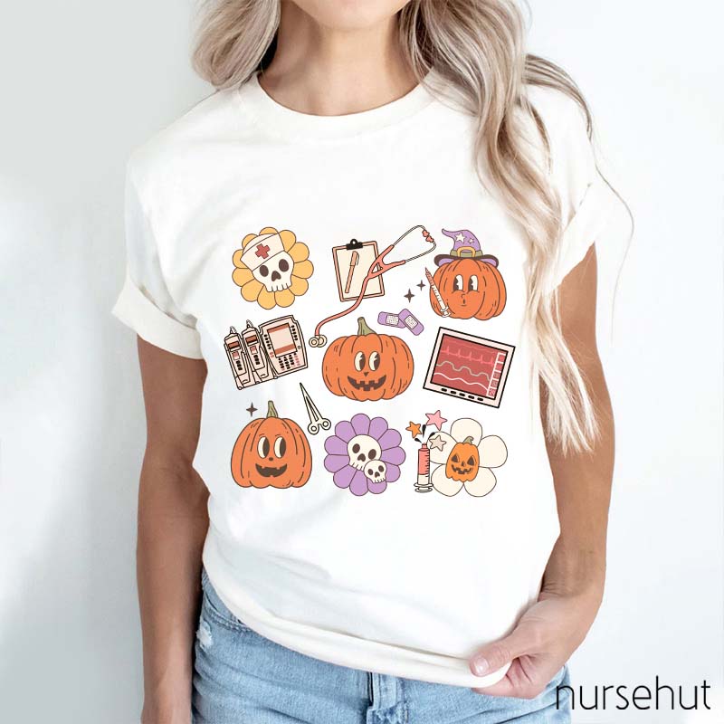 Halloween Pumpkins Nurse Life Nurse T-Shirt
