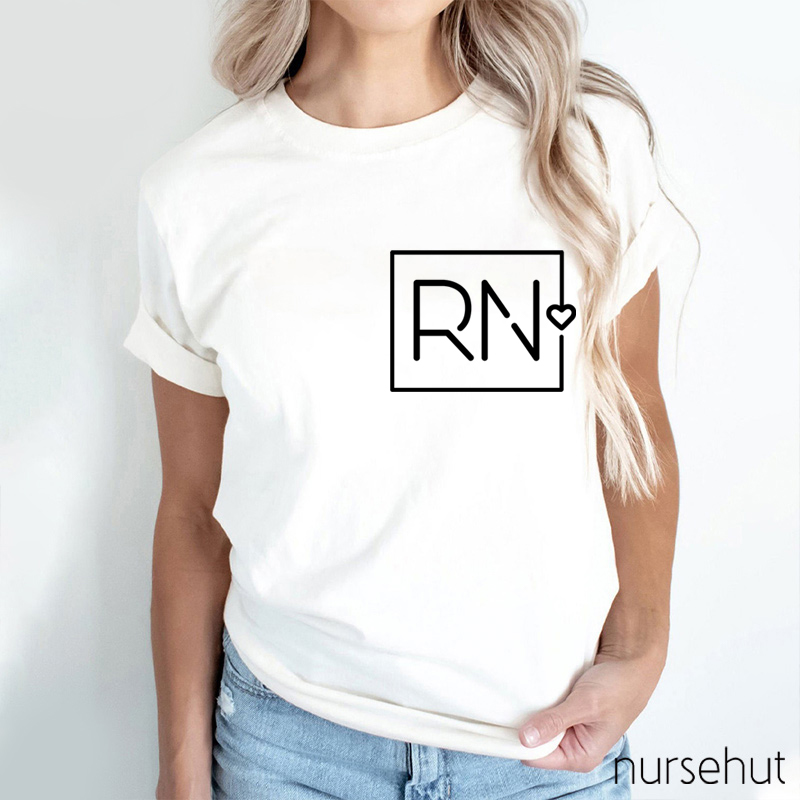Personalized Black Font RN Nurse T-Shirt