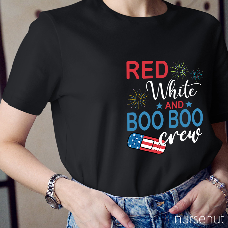 Independence Day Red White And Boo Boo Nurse T-Shirt