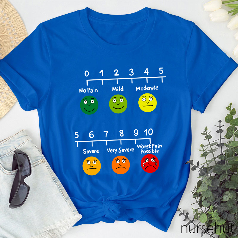Pain Index No Pain Mild Moderate Severe Nurse T-Shirt