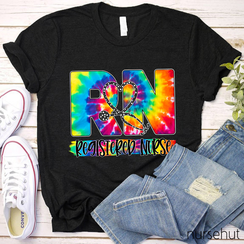RN Nurse Tie Dye Nurse T-Shirt