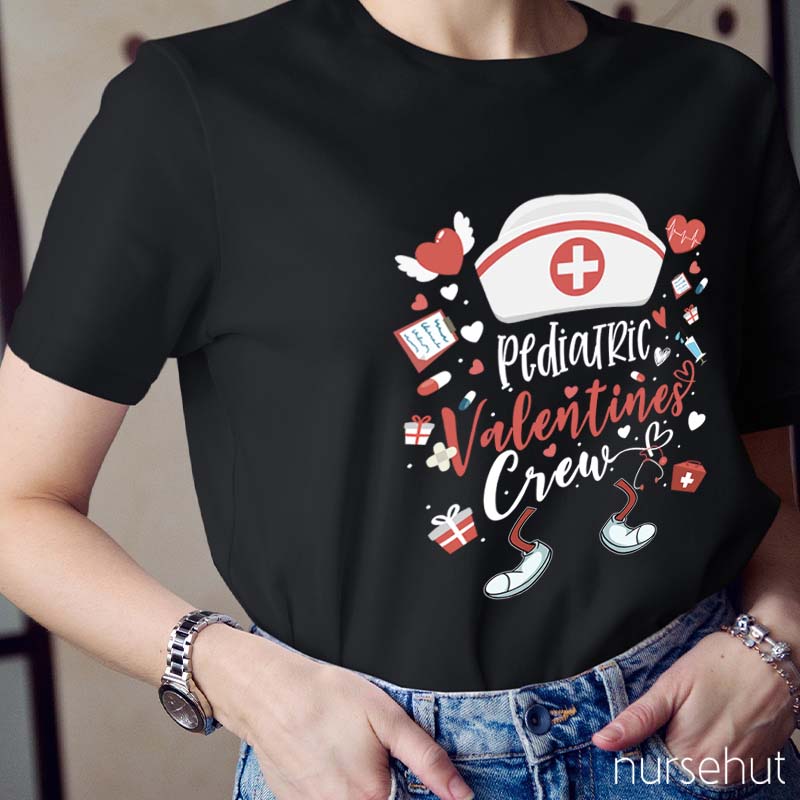 Personalized Department Pediatric Valentines Crew Nurse T-Shirt