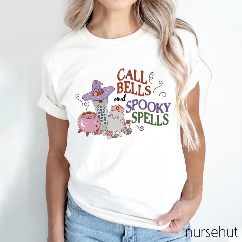Call Bell And Spooky Spells Nurse T-Shirt