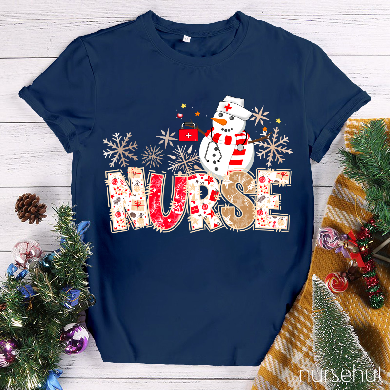 Snowman Nurse On Position Nurse T-Shirt