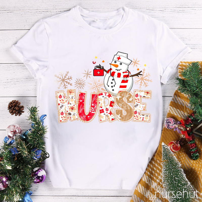 Snowman Nurse On Position Nurse T-Shirt
